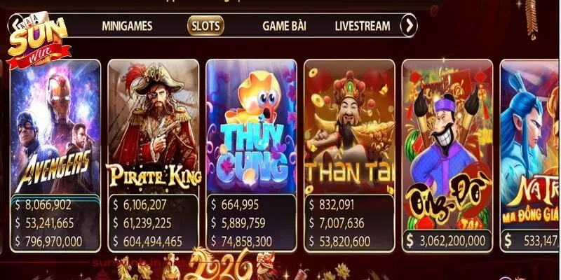 Nổ Hũ Sunwin 1 Sunwin Sảnh nổ hũ Sunwin là nơi tập hợp nhiều trò chơi slot với các chủ đề lôi cuốn